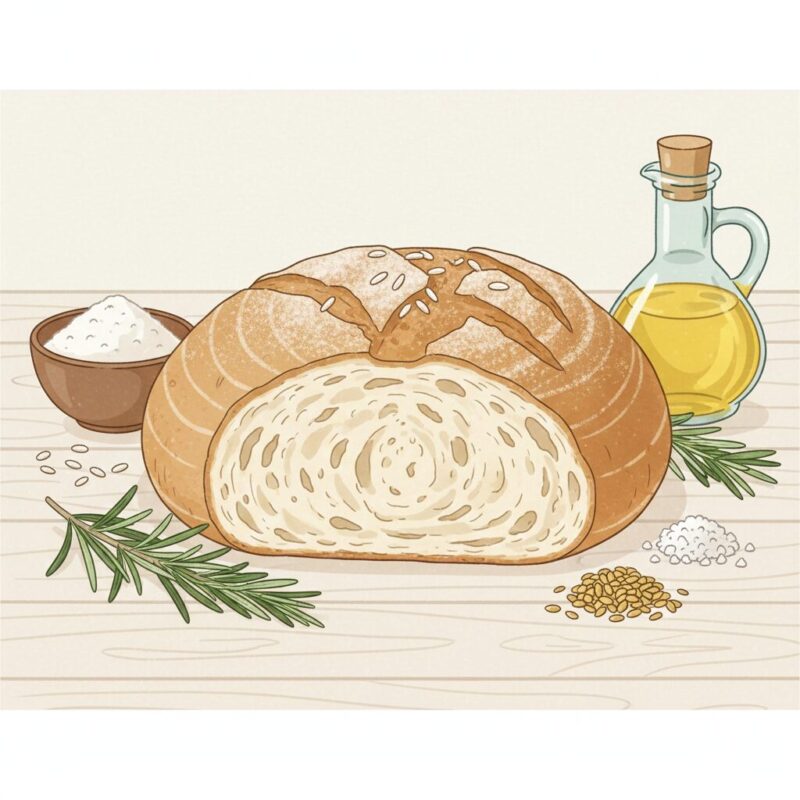 Illustration depicting the soft texture of gluten-free bread made with rice flour